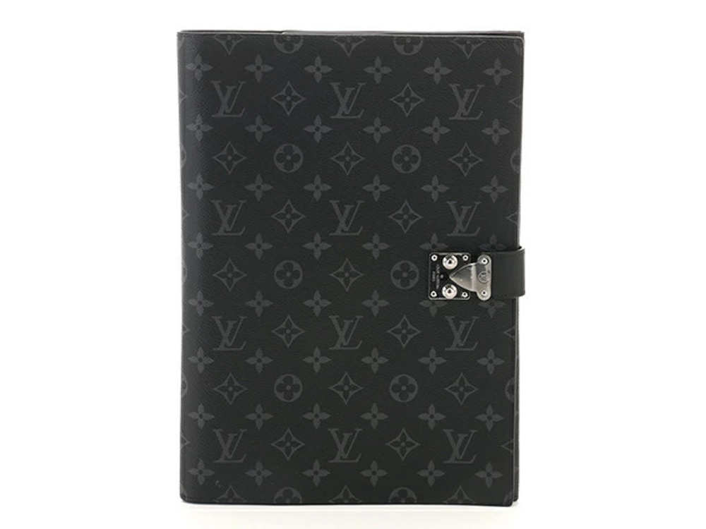 LOUIS VUITTON Port Franck Clutch Bag Monogram Eclipse Black